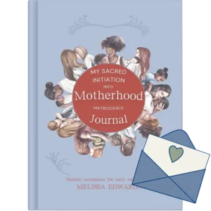 Motherhood journal front cover with gift card