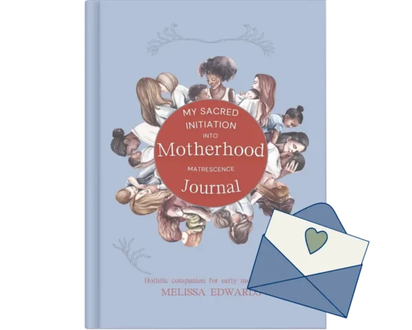 Motherhood journal front cover with gift card